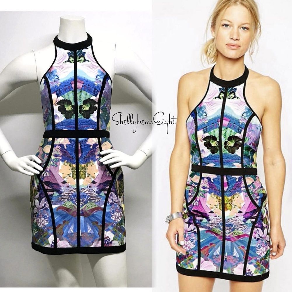 FINDERS KEEPERS Asos BodyCon Winter Birds Dress S